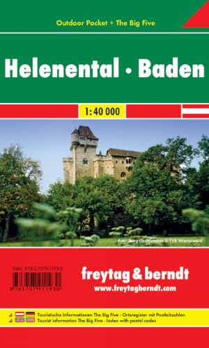 freytag & berndt Wanderkarte WK 012 OUP Helenental - Baden 1:40.000: Touristische Informationen The Big Five, Ortsregister mit Postleitzahlen