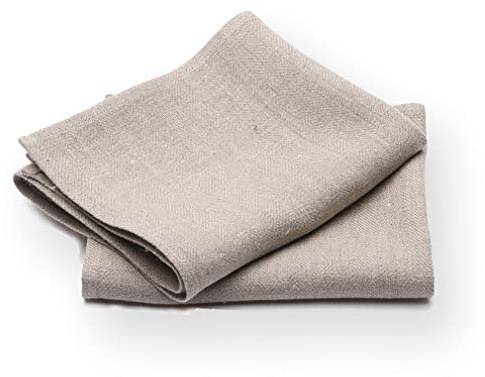 LinenMe Lara Set mit 2 Geschirrtuch Leinen 100%, 33x50 cm - Leinentuch mit Aufhänger - Geschirrtücher und Küchentücher in Natur - Super saugfähig - Hergestellt in Litauen