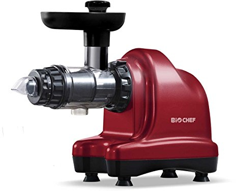 BioChef Axis Cold Press Juicer/Horizontal Masticating Slow Juicer (Wide Mouth) with 20 Year Warranty for Wheat Grass, Fruits & Vegetables (Red)