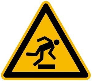 LEMAX® Warnschild, Warnung vor Hindernissen am Boden W007 DIN EN ISO 7010 Alu geprägt gelb/schwarz, 200mm