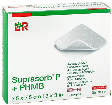 SUPRASORB P+PHMB Schaumverband 7,5x7,5 cm 10 St