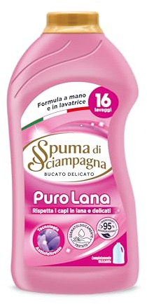 Spuma di Sciampagna Detersivo Per Bucato Liquido Delicato Puro Lana 16 Lavaggi - 800 ml