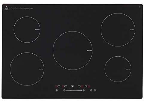 SIA INDH75BL 75cm Black Touch Control 5 Zone Induction Hob With Child lock