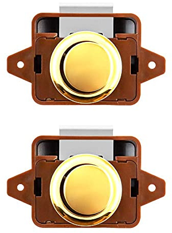 QWORK Push Button Catch Door Lock, Druckknopf Verriegelung für Wohnwagen Wohnmobil, 2 Stück