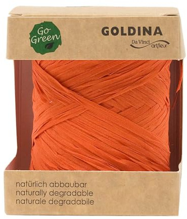 Geschenkbast orange 10 mm x 50 lfm, 1 Rolle(n)