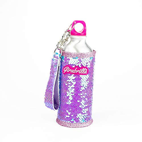 Girabrilla- Nice Group Eco Bottle 24h Glossy Lilla/Azzurro 500 ml-Bottiglia Ecologica in Alluminio con Un Scintillante Rivestimento Rimovibile di paillettes -