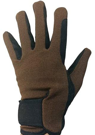 mustang eq Youth Equestrian Gloves for Girls & Boys Children Gloves All Weather Outdoor Sports Gloves Horse Riding (10-12 Years, Brown)