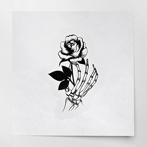 Transparent Decal Stickers of Skeleton Hand with Tattoo (Black) Premium Waterproof Vinyl Decal Stickers for Laptop Phone Accessory Helmet Car Window Mug Tuber Cup Door Wall Decorati ANDstic615282BLAA
