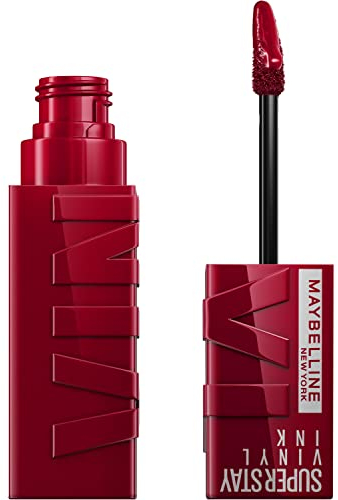 Maybelline New York Tinta Labbra a Lunga Tenuta Superstay Vinyl Ink, Per un Effetto Vinilico fino a 16H, Finish Luminoso e Senza Sbavature, Formula Vegana, Tonalità: 55 ROYAL