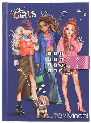 Depesche TOPModel City Girls 12711 - Diario con código de números y Sonido, Libro con 80 páginas rayadas y Coloridas ilustradas