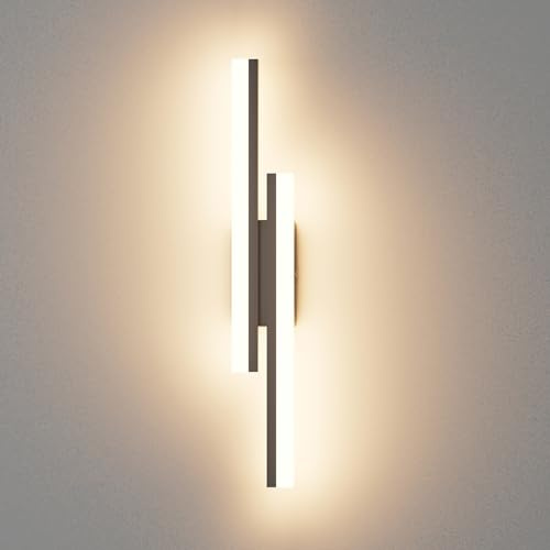 Klighten Wandleuchte Innen 18W LED Wandlampe 56cm, Warmweiß 3000K, Schwarz | Aluminium+Eisen+Acryl, 1250 Lumen, Für Schlafzimmer Flur Treppenhaus, Mordern