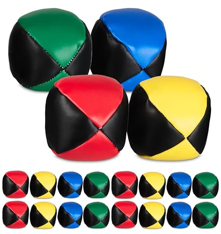 Relaxdays Jonglierbälle, 20er Set, Ø65 mm, Anfänger & Profis, PU, Sandfüllung, Jonglierballset Kinder & Erwachsene, bunt, 65 mm