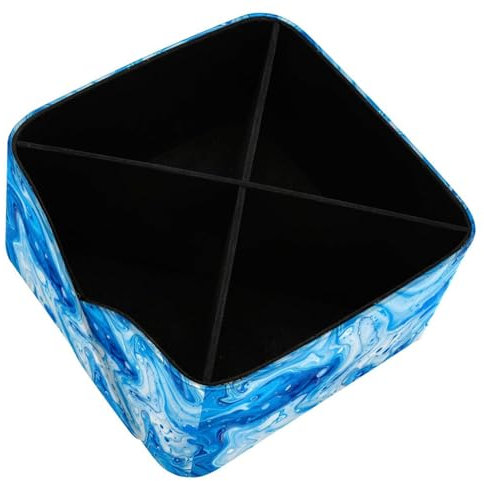 FNETJXF Make-up-Pinselhalter, Schreibtisch-Organizer, Kunstleder-Caddy, Marmor-Blau, Nachttisch, Schreibtisch-Organizer