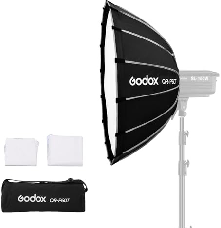 GODOX 60 cm/23,6 tum vidvinkel parabolic softbox quick release softbox photography studio silver bred vinkel soft box för Bowens mount monolight och Flash för GODOX SK400 för Neewer för apurure