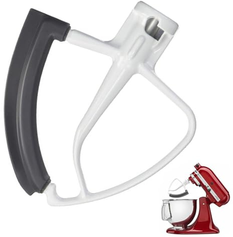IUSOT Flex Edge Beater for KitchenAid Mixer, Flexible Flat Stirrer with Silicone Edges, KitchenAid Accessories for 4.5-5 Quart Bowls, Metal Kitchen Utensil Attachment, Compatible with KitchenAid Stand