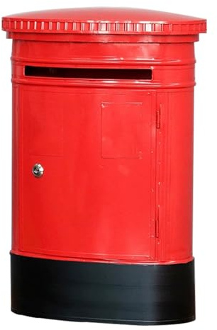 LMXRYPD Cassetta Postale Decorative retrò, Cassetta Posta in Ferro Battuto da Parete, Cassetta Lettere Resistenti alla Pioggia, Grande capacità per Riporre Lettere e Pacchi(Red)