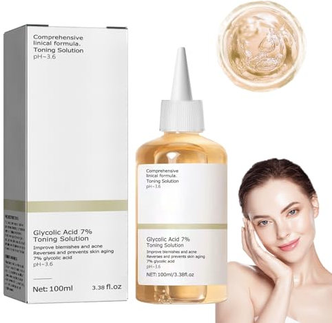 Glycolic Acid Toner, Glykolsäure 7%-Peelinglösung, 100 ML Glycolsäure Feuchtigkeitsspendendserum für Gesichtspflege, Hautunreinheiten, Akne – Befeuchten und Nähren, Wodurch die Haut Jünger Aussieht