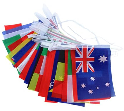 ULDIGI 2satz Länderflaggen-banner Bunten Langlebigen Fahnen Für Fußballpartys Und Sportveranstaltungen Lange Girlande