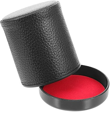 HAWILLOSCH Kleiner Würfelbecher Aus Leder Mit Deckel Für Stille Schüttelung Kompakter Würfelhalter Für Tischspiele Party-Requisiten Und Indoor-Unterhaltung