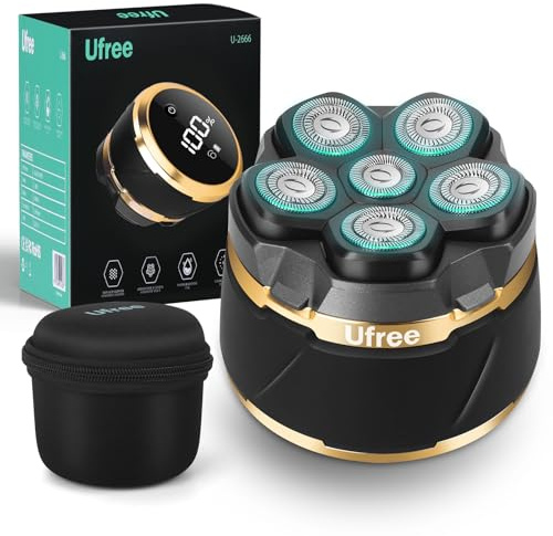 Ufree Head Shavers for Bald Men, Electric Shavers Razor, Rechargeable Bald Head Razor, Magnetic 6D Rotary Shaver, Waterproof Face Beard Trimmer Mens Grooming Kit, Gifts for Men