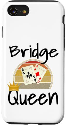 Coque pour iPhone SE (2020) / 7 / 8 Funny Bridge Queen Jeu de cartes gagnant pour maman, mère, grand-mère