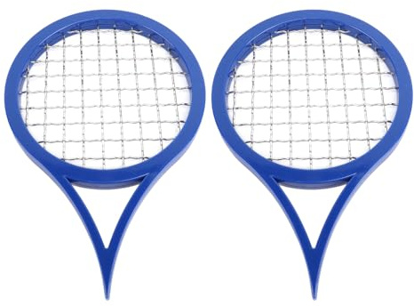 Vrid Upp Kam, Alternativ för Hårsvampar, Skapar Lockar och Vändningar, Bärbar Curlingborste Hår Vridningskam för Svarta Män, Tennisracketdesign (Blå)