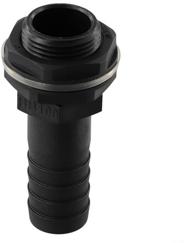 Zilimontt Connettore rapido, connettore di troppopieno per serbatoio dell'acqua per raccordo filettato da 2,5 cm con dado e rondella per sistema di stoccaggio del serbatoio dei barili di pioggia,