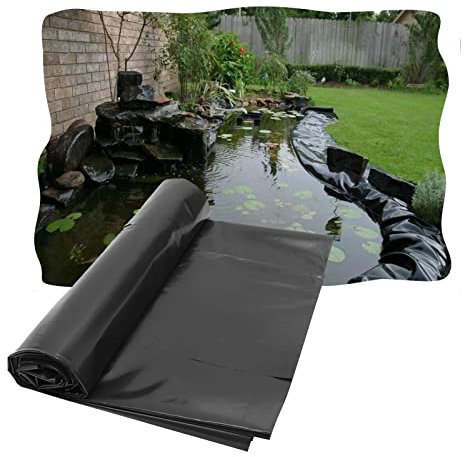 Fodera per laghetto in EPDM impermeabile rinforzata per laghetto da giardino Copertura pieghevole per laghetto per pesci all'aperto, telo protettivo spesso 0,35 mm (colore: nero, dimensioni: 7x10 m)