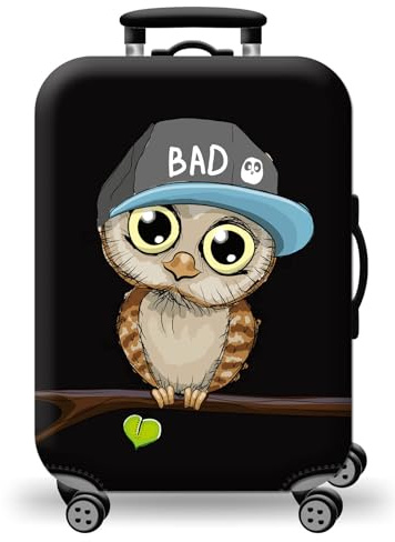 wxlmom Kofferschutzhülle XL Eule Waschbar,Suitcase Cover Für Kinder Und Erwachsene,Elastischer Spandex-Koffer-Protector,Koffer-Abdeckungen