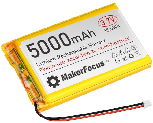 YELUFT 1 batería de polímero de litio de 3,7 V 5000 mAh con placa de protección integrada y conector PH2.0, compatible con WisBlock Meshtastic, Raspberry Pi UPS (polaridad inversa)