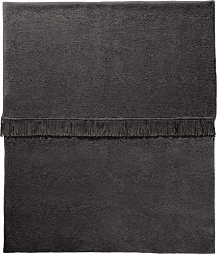 Erwin Müller Plaid, Wolldecke, Wohndecke anthrazit Größe 100x150 cm - anschmiegsam, temperaturausgleichend, mit Fransen - (weitere Farben, Größen)