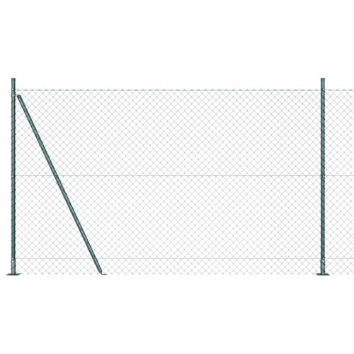 vidaXL Link Mesh Fence with 7 Ribbed Posts 1.4x10m Galvanized Steel