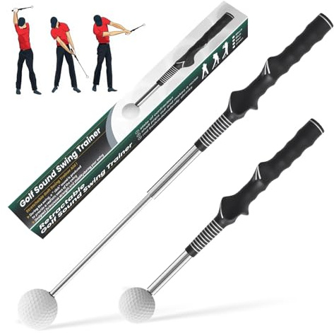 NUISISA Retractable Golf Swing Training,Golf Training Aid,Golf Grip Trainer,Golf Accessories for Men,Right-Handed Strength & Tempo Training for Chipping Hitting