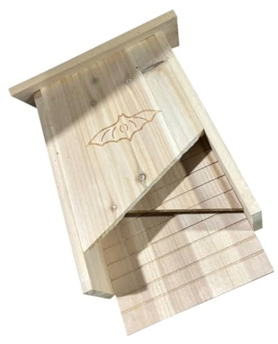 ibasenice Wetterfestes Fledermaushaus aus Holz Handgefertigter Outdoor Bat Shelter für Garten und Hinterhof Langlebiges Tierhaus für Fledermäuse Natürlicher Schutz und Lebensraum