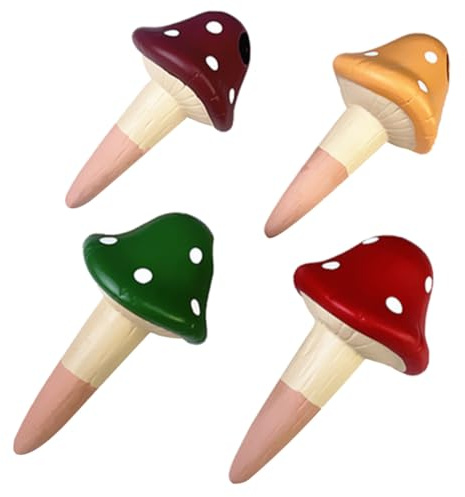 Levemolo Picchetti Autoirriganti in Terracotta a Fungo per Piante in Vaso, Set 4 Pezzi Globi D'irrigazione Decorativi, Controllo Lento Dell'umidità, per Giardinaggio Domestico e Viaggi