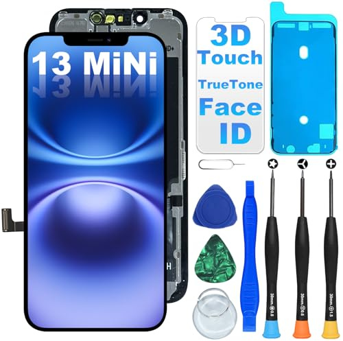 DIGI4U LCD for iPhone 13 Mini Screen Replacement, 5.4'' True Tone 3D Touch Small Notch Screen for iPhone 13 Mini Display Digitizer Assembly, with Repair Tool for iPhone LCD