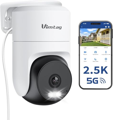Vimtag 2.5K 4MP Security Camera Outdoor, Pan-Tilt 360° View, WiFi Home CCTV Camera Wired, AI Detection, Color Night Vision, Two-Way Talk, Surveillance Camera Work with Alexa