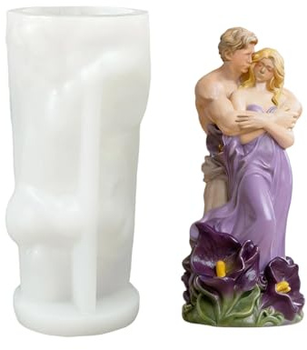 in silicone per candele a forma di coppia - Modello romantico flessibile per il corpo per alimenti - Stampo per resina artificiale per body art, sapone fatto in casa e San