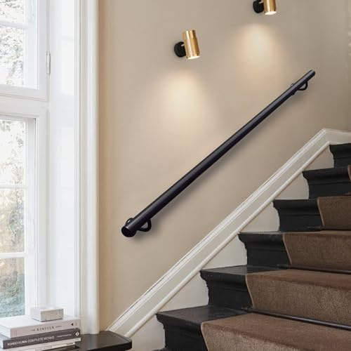 Ringhiere per Scale Interni Esterni Scale Moderne Ringhiera Maniglione di Sicurezza per Tubi Tondi Corrimano in Ferro Metallico per Edifici Domestici o Commerciali, 30cm-600cm(240cm)