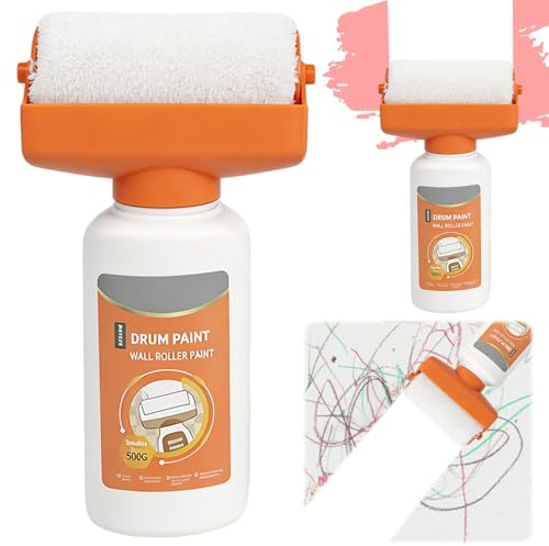 Wall Repair Rolling Brush, 500g Drying Latex Paint Roller with Sandpaper and Gloves, Portable Wall Repair Roller for Walls Graffiti Scratches Stains