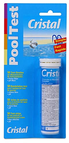 Cristal Pool Test Teststreifen pH Chlor - 50 x Teststreifen zur Wasseranalyse - Schwimmbad Pool Whirlpool - Einfache Handhabung Schnell & zuverlässig
