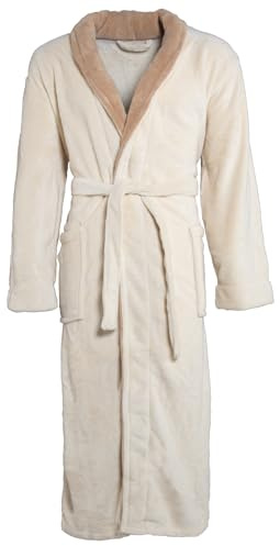 CelinaTex S-XXXL Bademantel Schalkragen zweifarbig lang Taschen Damen Herren Unisex Mikrofaser Kuschelfleece OEKO-TEX Nevada