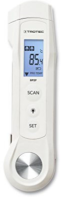 TROTEC Thermometer BP2F – Fleischthermometer Digital für Kochen – Messbereich -40 °C bis +200 °C, Infrarot bis +280 °C, IP65, LED-Lampe