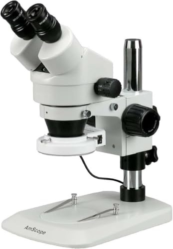 AmScope SM-1BN-64S Inspektion Sezierständer Zoom Stereomikroskop mit 64-LED-Licht, 7X-45X, Weiß