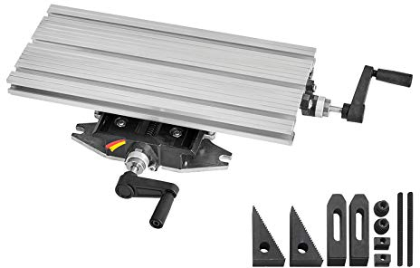 WABECO 2-Achsen Koordinatentisch K400 mit Spannpratzen Satz 10-teilig, Aufspannfläche 400 x 180 mm zu WABECO Bohrständer Fräsständer BF Frästisch Bohrtisch für Bohrständer Made in Germany