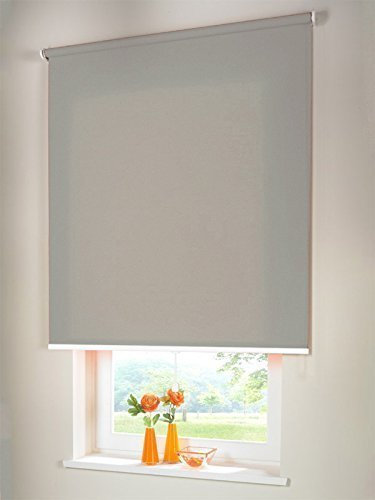 Hochwertiges Sichtschutzrollo Mittelzugrollo Springrollo Rollo Sichtschutz 62 x 170 cm / 62x170 cm grau // Sichtschutzrollo/Sichtschutz-Rollo/Fensterrollo