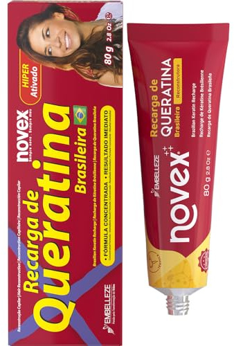 Novex Recarga de Queratina Brasileña 80gr - Brazilian Keratin - Sin sal, sin parabenos, sin sulfatos, sin siliconas