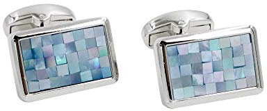Gemelos Mosaico Azul Océano | regalo de cumpleaños para él | Gemelos para hombres