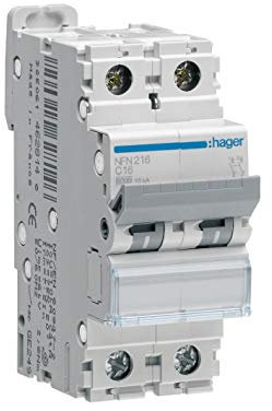 Disjoncteur bipolaire courbe D Hager HAGER (1 p...