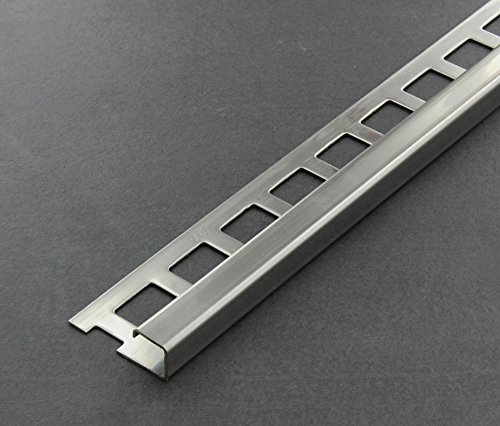 Fliesenschiene, Fliesenprofil, Quadratprofil, Edelstahl (V2A) glänzend, Länge 2,50 m 10 mm Höhe 5 Stück Setpreis